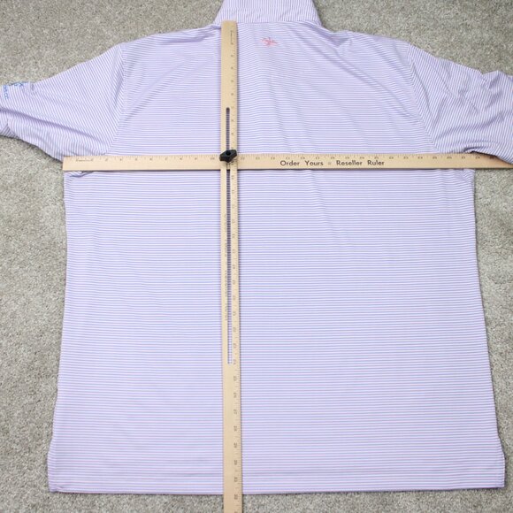 Harlestons Polo Shirt Mens 2XL XXL Pink/Blue Striped Tailored Fit Short Sleeve - Picture 12 of 15
